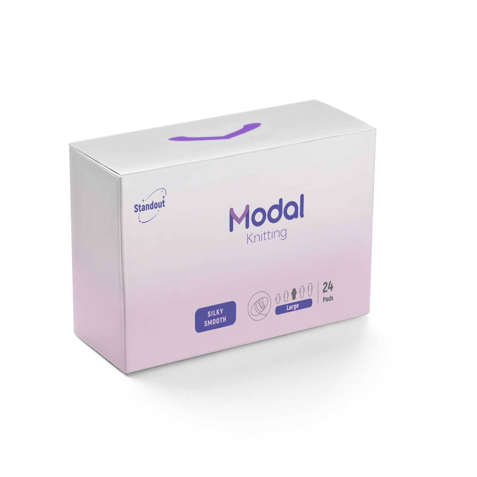 MODAL-Knitting sanitary pad, large size, 24pcs pack, soft silk comfort and strong absorbency