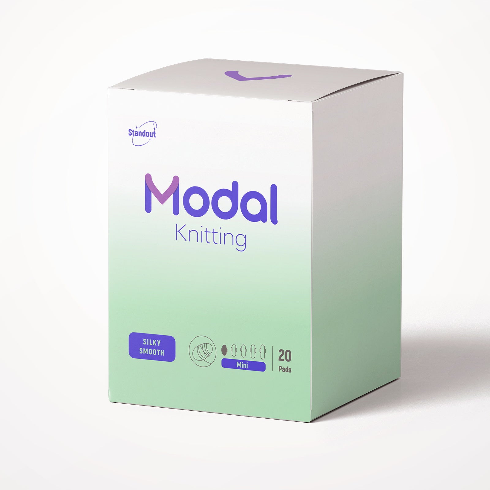 MODAL-Knitting mini pads, 20pcs, silk top layer with natural modal fiber, safe for sensitive skin