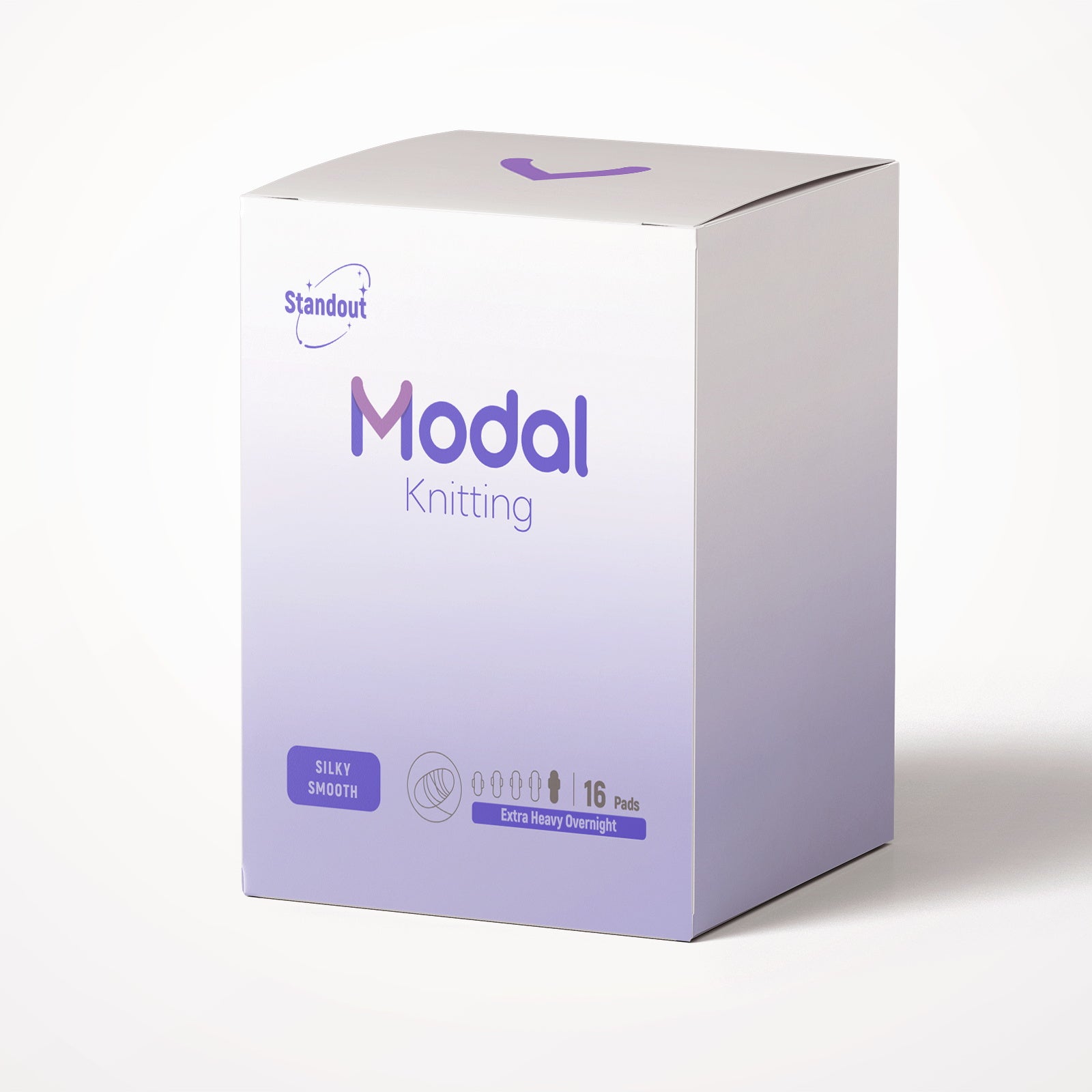 MODAL-Knitting overnight sanitary pads, 16pcs pack, silk comfort with leak-proof wings