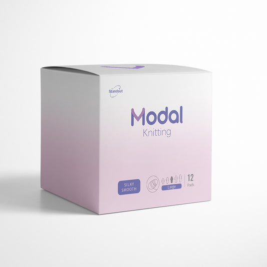 MODAL-Knitting large sanitary pads, 12pcs, ultra-thin, anti-leak and skin-friendly