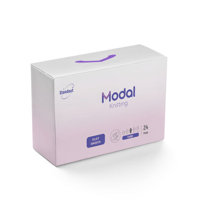 MODAL-Knitting sanitary pad, large size, 24pcs pack, soft silk comfort and strong absorbency
