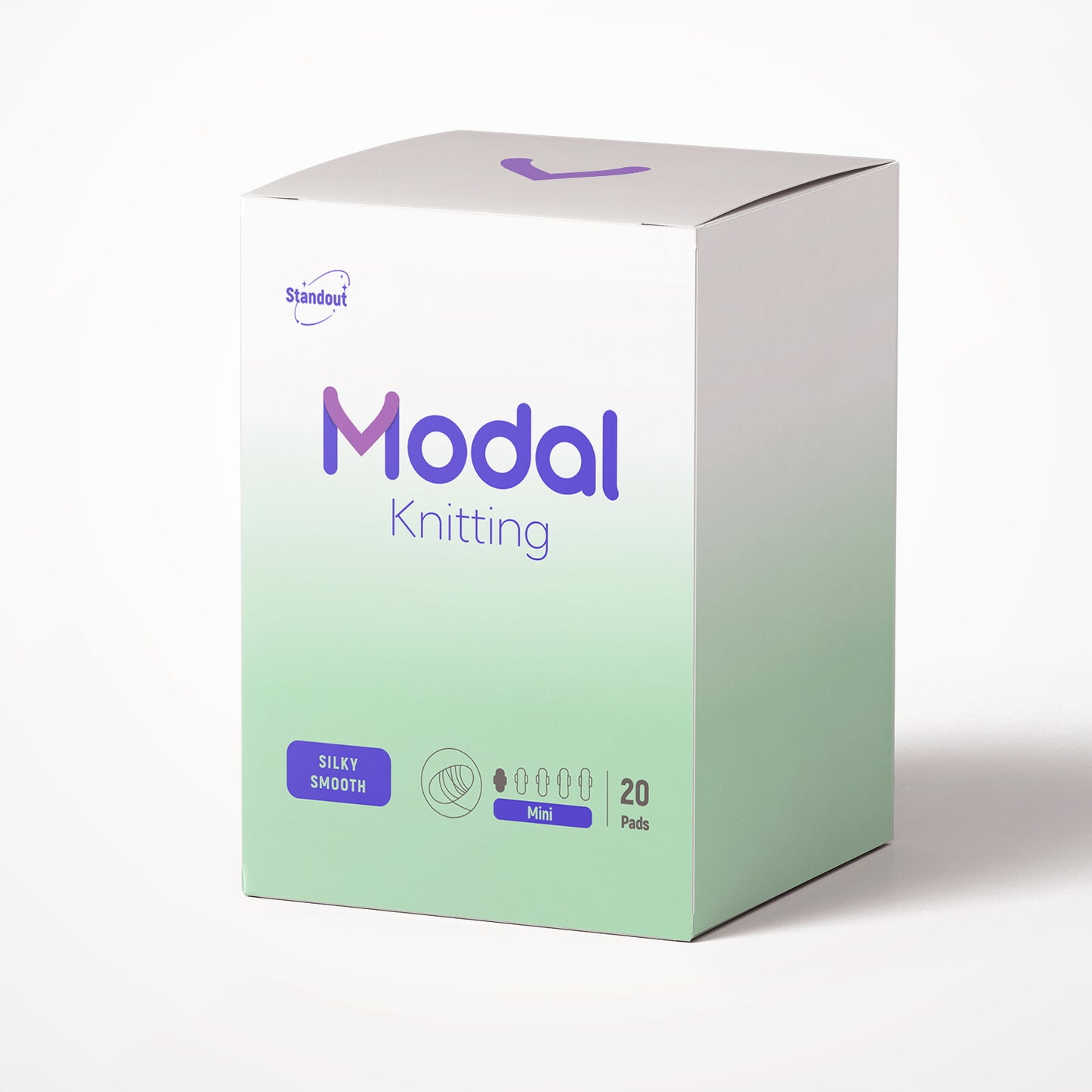 MODAL-Knitting mini pads, 20pcs, silk top layer with natural modal fiber, safe for sensitive skin
