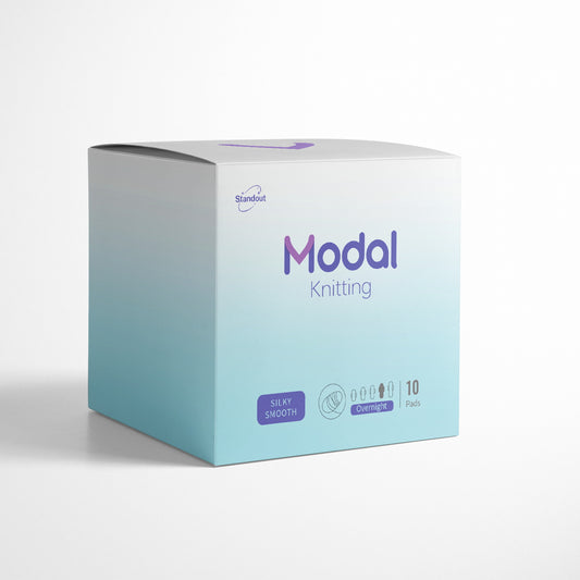 MODAL-Knitting overnight sanitary pads, 10pcs, silk softness and 3D leak-proof design