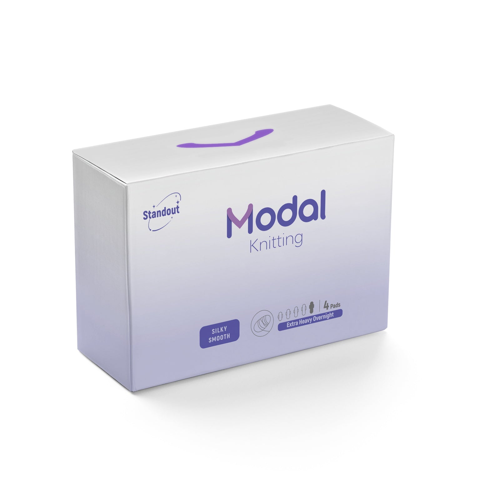 MODAL-Knitting silk overnight sanitary pad, 4pcs pack, breathable and irritation-free
