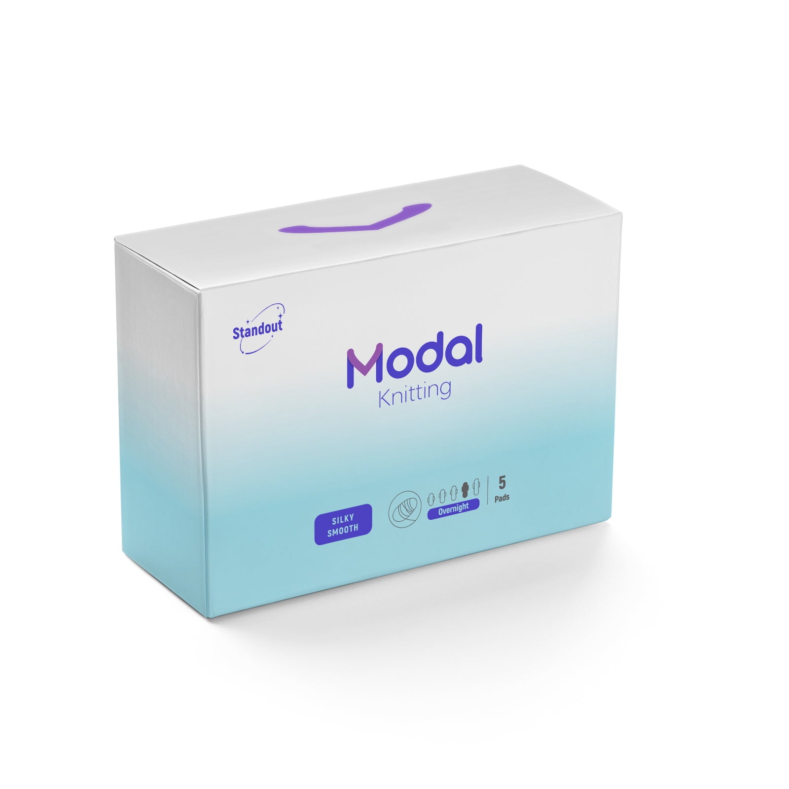 MODAL-Knitting overnight pads, 5pcs pack, silk comfort, strong absorbency for night use