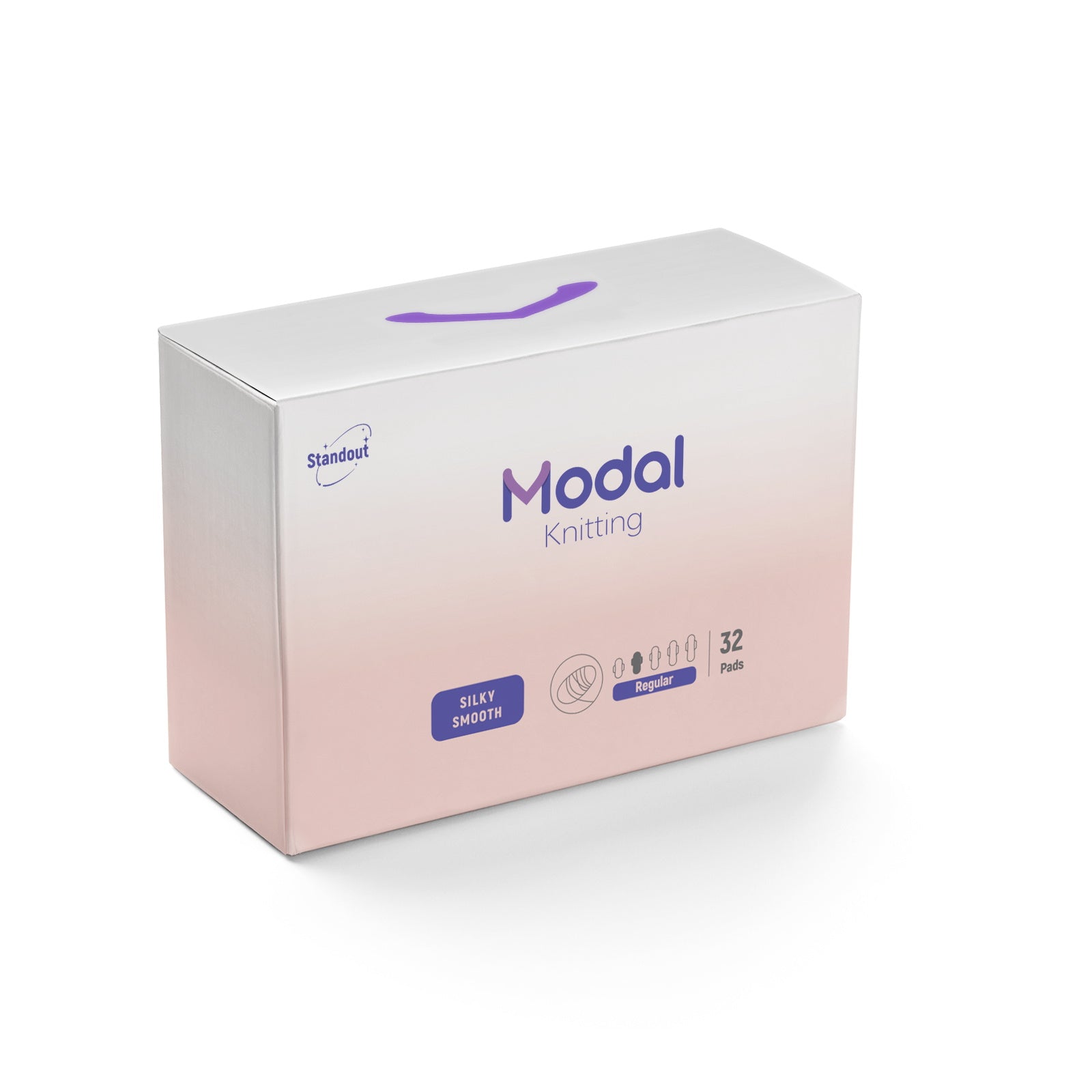 MODAL-Knitting regular sanitary pad, 32pcs pack, silk comfort, ultra-thin, leak protection