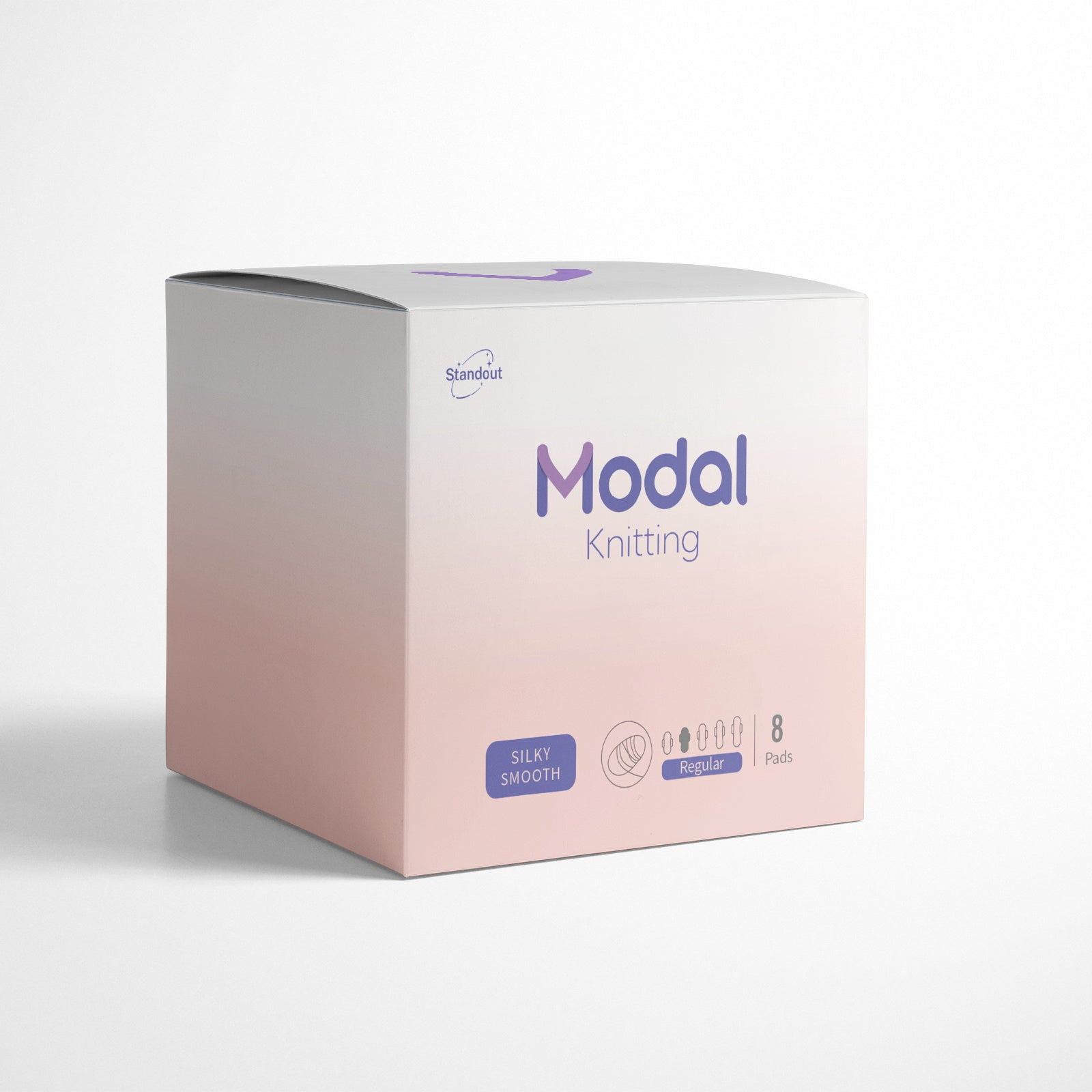 MODAL-Knitting regular sanitary pad, 8pcs, silk softness, safe and ultra absorbent