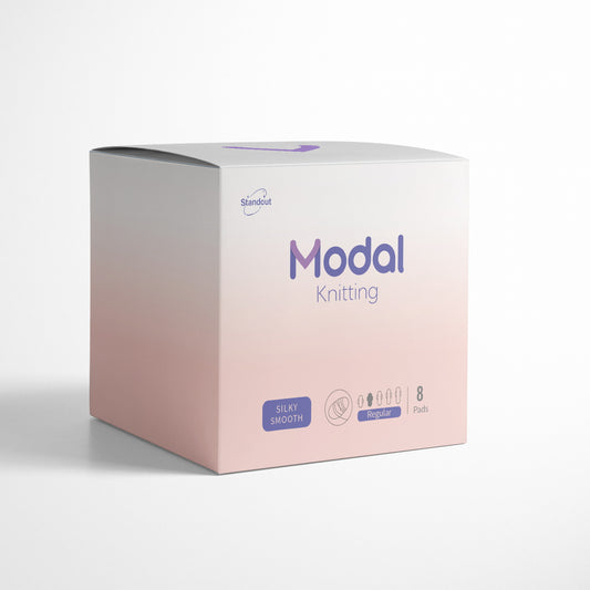 MODAL-Knitting regular sanitary pad, 8pcs, silk softness, safe and ultra absorbent